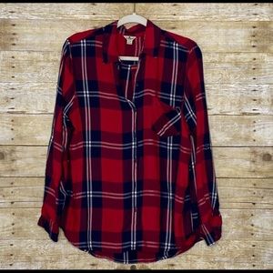 WOOLRICH PLAID BUTTON DOWN BLOSUE SIZE XL